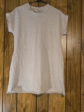 Women's Midi Tee Dress - Light Gray